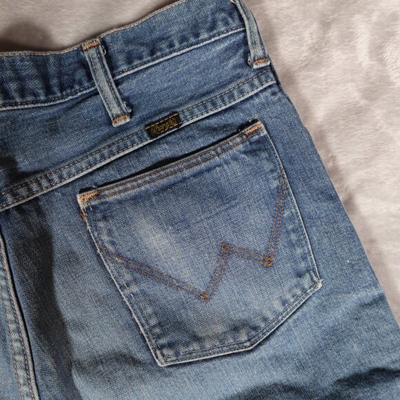 Vintage Wrangler Denim Cut Off Shorts Mens 34 (Fits 32x11) Western USA Made 60s - Picture 3 of 12